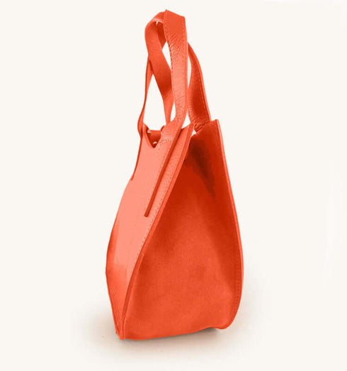 תיק מעצבים איטלקי מעור משובח בגוון כתום - MIKAI