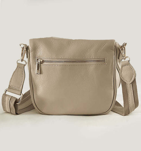 פאוץ' עור איטלקי מובחר בגוון ניוד עם רצועה תואמת