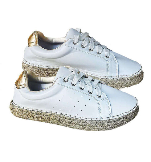 סניקרס אספדריל אופנתיות בגוון לבן - MIKAI