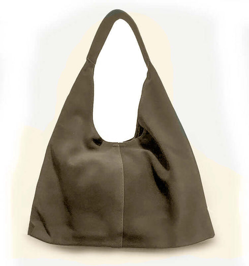 תיק עור ז'אמש מובחר בגוון ירוק חאקי לתליה על הכתף, אופנתי ואיכותי.