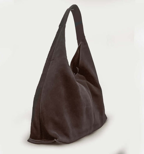 תיק עור ז'אמש מובחר בגוון חום כהה לתלייה על הכתף, אופנתי ואיכותי.