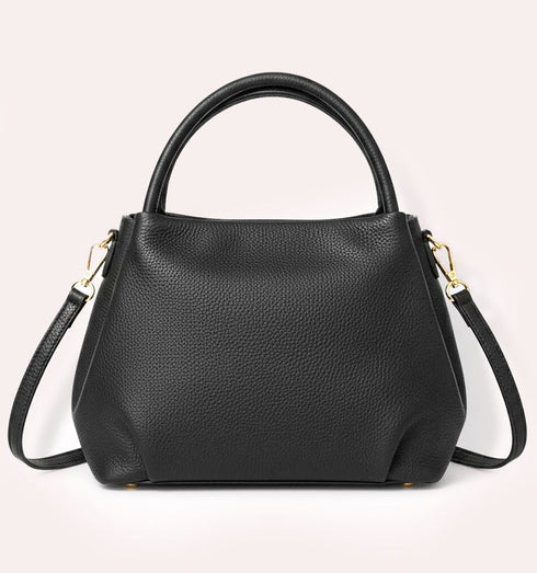 תיק צד איטלקי מעור משובח בגוון שחור עם רצועה תואמת