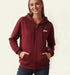 קרדיגן פוטר בורדו עם כיסים וכובע, לנוחות ולעיצוב שיקי, מתאים ליום קריר או ערב קזואל.
