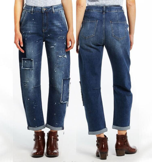 ג'ינס פצ'ים משופשף - MIKAI