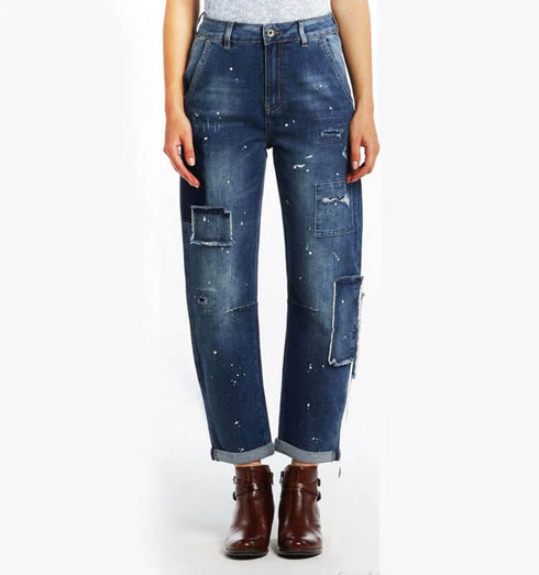 ג'ינס פצ'ים משופשף - MIKAI