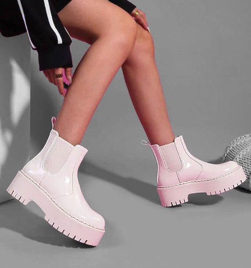 מגפון סוליית טרקטור לבן מבריק - MIKAI