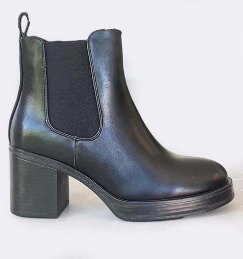 מגפון עור לייקרה שחור - MIKAI