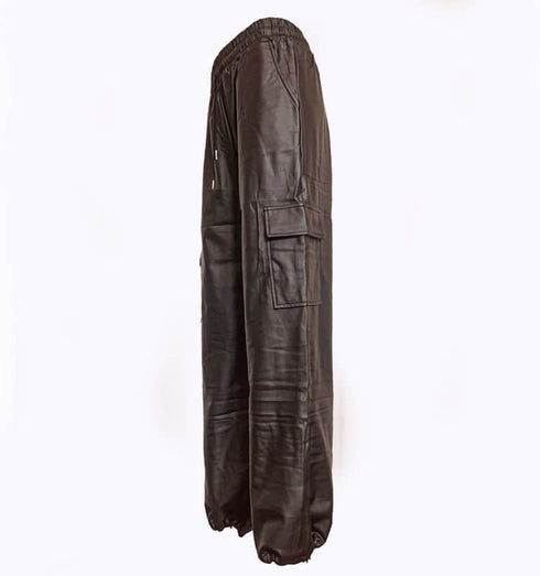 מכנס דגמ"ח דמוי עור שחור - MIKAI