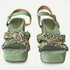 סנדל רצועות אבנים ירקרק - סנדלי פלטפורמה מצופות ז'אמש עם רצועות אבנים צבעוניות - MIKAI